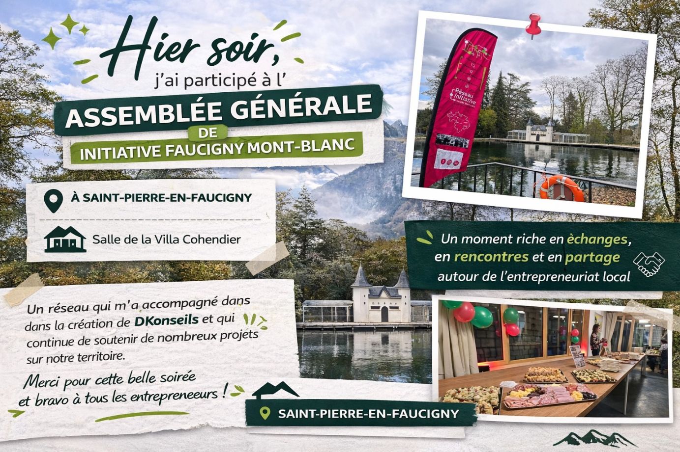 Hier soir, j’ai eu le plaisir de participer à l’Assemblée Générale de **Initiative Faucigny Mont-Blanc**.